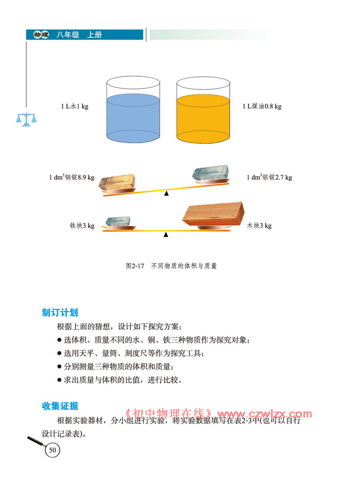 《2.3学生实验：探究——物质的密度》2