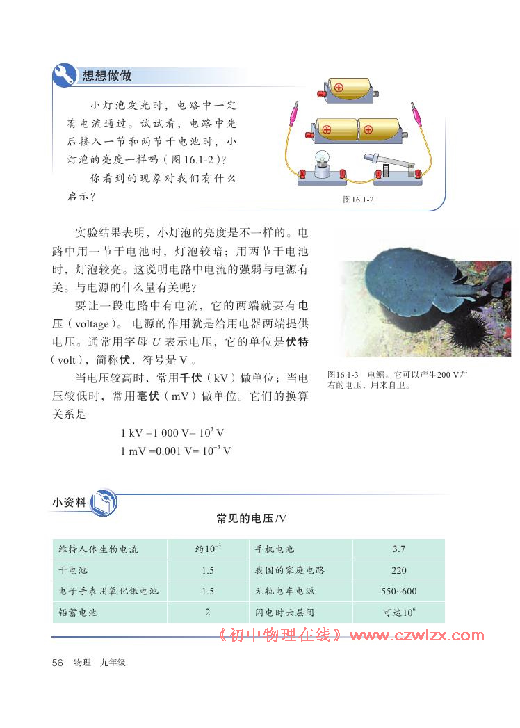 《16.1电压》电子课本2